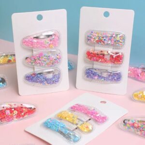 Cute Sequin 3-Piece Kids Hairpins Set – Glitter BB Clips for Side Bangs