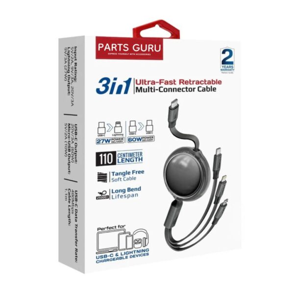 3-in-1 Ultra-Fast Retractable Multi-Connector Cable - Image 2